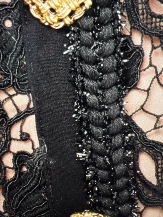 NEW SELF-PORTRAIT embellished belted guipure lace mini dress - Picture 4 of 4